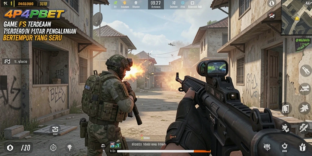 Gameplay seru dalam 4P4PBET dengan aksi FPS yang mendebarkan.