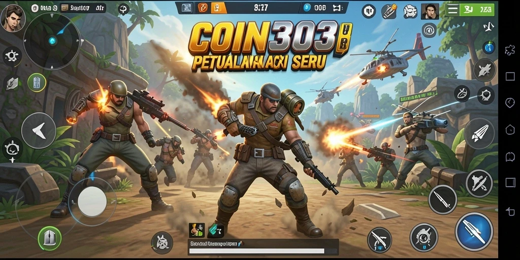 Screenshot gameplay COIN303 yang menunjukkan aksi mendebarkan.