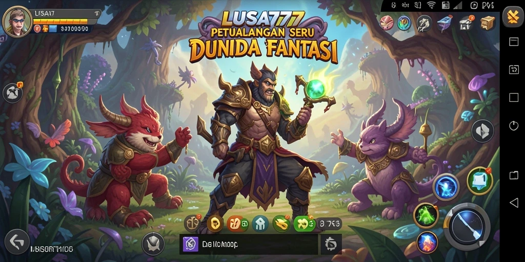 Tangkapan layar utama LUSA777 yang menunjukkan gameplay petualangan yang mendebarkan.
