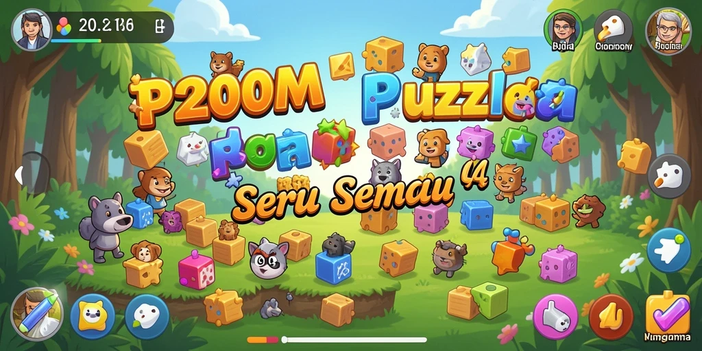 Tampilan gameplay seru P200M dengan tantangan puzzle menarik.