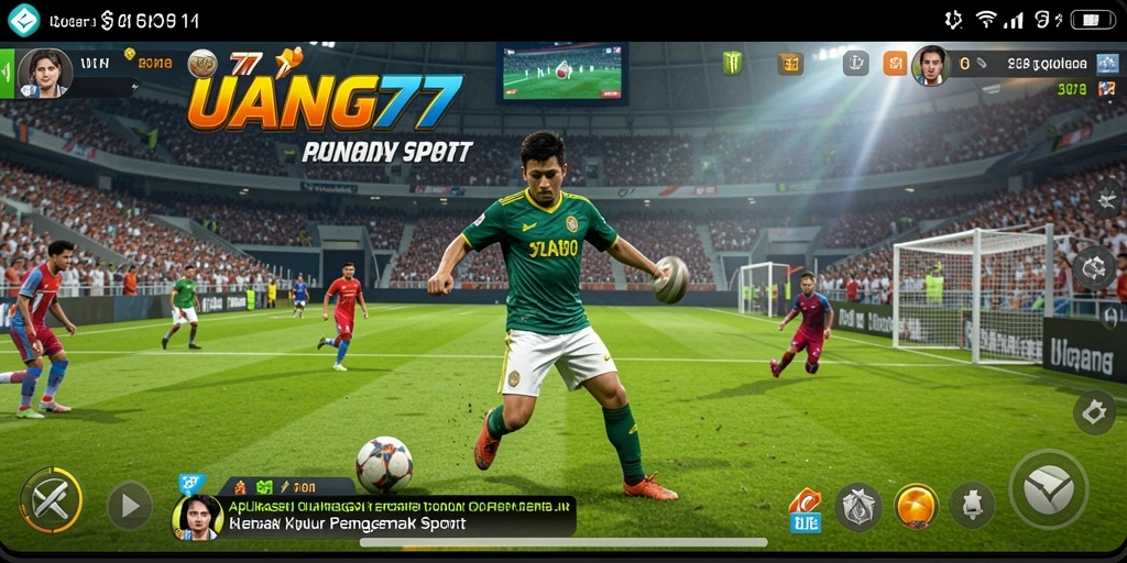 Screenshot utama UANG77 menampilkan gameplay interaktif dan fitur statistik olahraga.